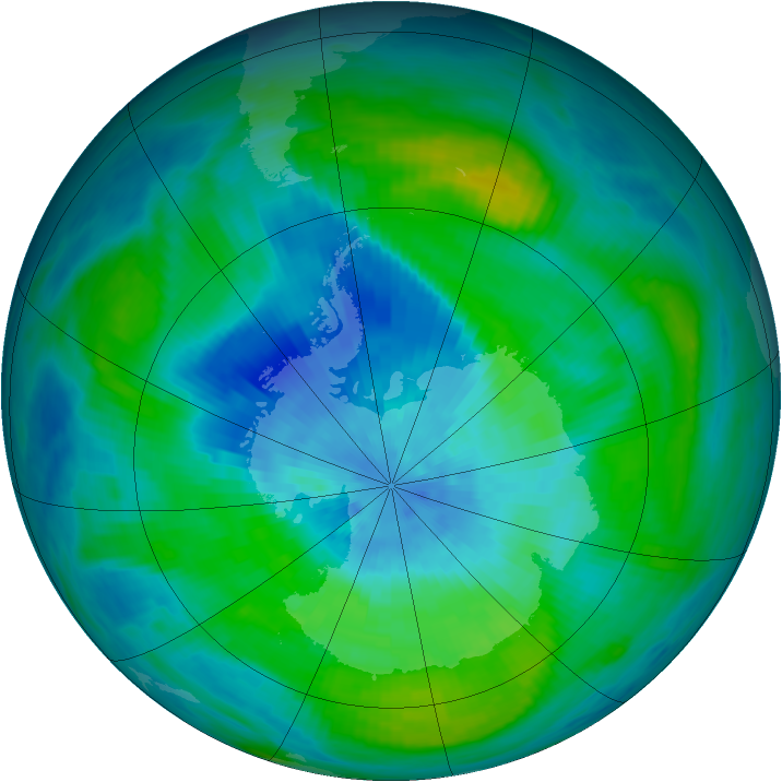 Antarctic ozone map for 14 March 1981